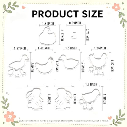 9Pcs Farm Animal Clay Cutters | Duck Polymer Clay Earring Molds for DIY Jewelry Making, Cute Farm Themed Clay Cutters for Earrings, Brooches & Pendants - color: Duck