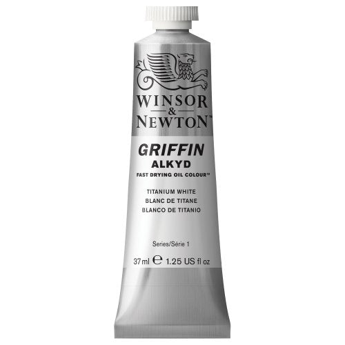 Winsor & Newton Griffin Alkyd Fast Drying Oil Paint, Titanium White | Fast-Drying Oil Paint, Ideal for Thick Impasto Techniques & Underpainting, Slightly More Fluid than Traditional Oils - color: Titanium White, style: 1.25-oz Tube