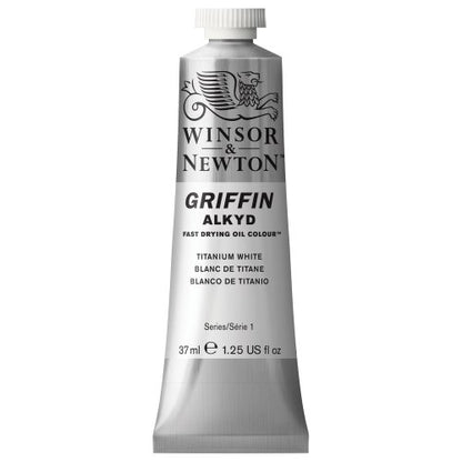 Winsor & Newton Griffin Alkyd Fast Drying Oil Paint, Titanium White | Fast-Drying Oil Paint, Ideal for Thick Impasto Techniques & Underpainting, Slightly More Fluid than Traditional Oils - color: Titanium White, style: 1.25-oz Tube