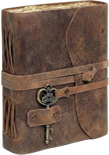 cuero Vintage Leather Journal - Handmade Refillable Leather Bound Notebook with Deckle Edge Paper, Antique Travel Diary, Writing Journal for Men & Women - Vintage Notebook Binder (8 by 6 inch) - size: 8 x 6 inches