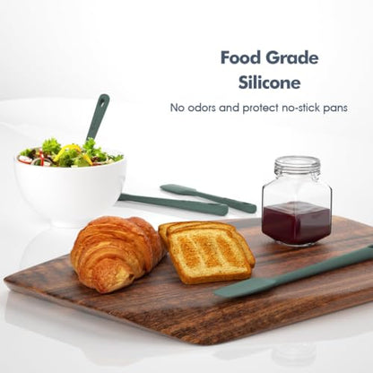 ChefAide 4 Pieces Silicone Spatula Set, Food Grade Rubber Spatula, Upgrade Strong Handle with Ergonomic Grip, Heat Resistant for Nonstick Cookware, Cooking - color: Dried Thyme, size: 4 pieces