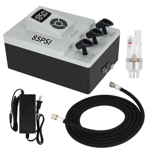 Ovaga Upgraded 85PSI Ultra-Silent Professional Airbrushing System Kit, Multi-Function Compressor for Painting Cake Decoration Makeup Art Craft Nail Design Model Tattoo - color: 85psi Airbrush Compressor