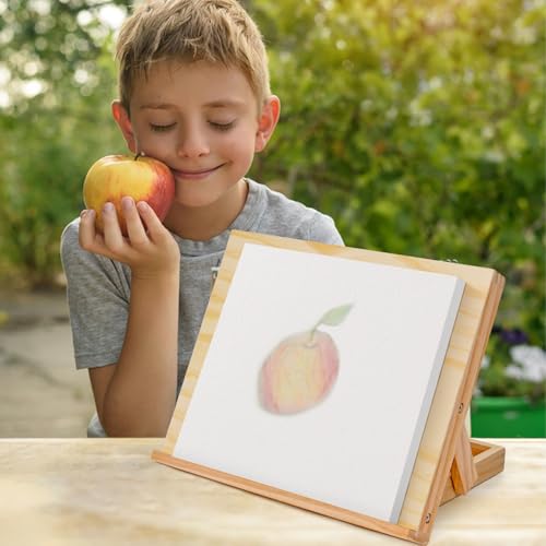 Easel for Painting Tabletop Easel 13 4/5 by 11 2/5 in | Adjustable Angle Art Easels for Painting Art Supplies for Adults Student Artist - color: Wood Easel