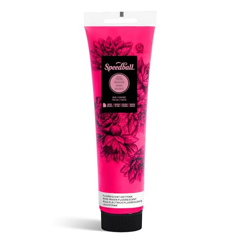 Speedball Water-Soluble Block Printing Ink, 5-Ounce Tube, Fluorescent Hot Pink - color: Fluorescent Hot Pink