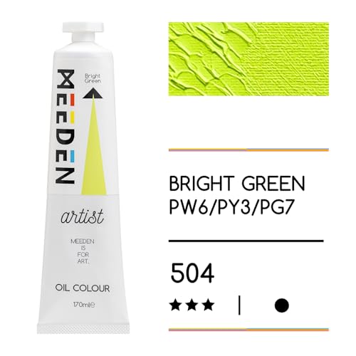 MEEDEN Artist Grade Oil Paint: Bright Green - 170ml/5.7oz Tube - Professional Art Paints for Canvas Painting - color: Bright Green, size: 5.7 Fl Oz (Pack of 1)