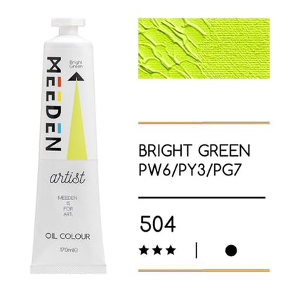 MEEDEN Artist Grade Oil Paint: Bright Green - 170ml/5.7oz Tube | Professional Art Paints and Supplies for Canvas Painting - color: Bright Green, size: 5.7 Fl Oz (Pack of 1)