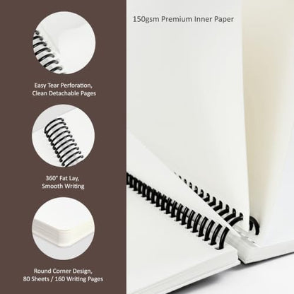 Hardcover Sketchbook,7.2"x8.3"Spiral Bound Drawing Pad,Black Grid | 150gsm(92lb)Acid-Free Thick Paper,Blank Art Journal for Adults,Artists&Beginners,Ideal for Sketching,Doodling and Mixed Media - color: black grid