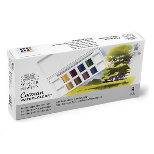 Winsor & Newton Cotman Watercolor Paint Set, 8 Half Pan, Landscape Set - style: 8 Half Pan Landscape Colors