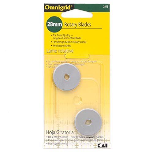 Omnigrid 28mm Refills, 2, Tungsten-Carbon Steel Rotary Blades, 28 mm, 2-Pack, Silver, 2 Count, (2046) - size: 28 mm, 2-Pack