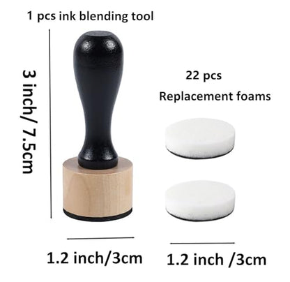 23 Packs Mini Ink Blending Tool Set, 1 Mini Applicator Tools and 22 Replacement Foam Pads for Scrapbooking Painting Drawing Art SuppliesInk Tools and More (1 Blending Tool +22 Foams) - color: 1 Blending Tool +22 foams
