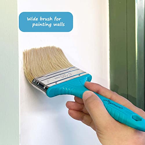Magimate Household Bristle Paint Brush 1 2 3 4 Inch Stain Brushes Assorted - size: 1-inch, 2-inch, 3-inch, 4-inch (Set)