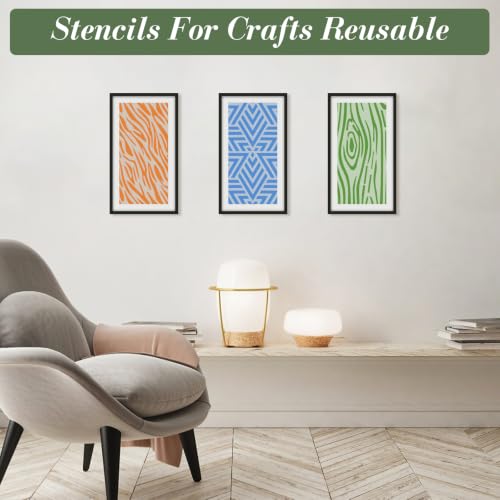 Geometric Texture Stencils for Crafts Reusable 16Pcs Stencils(8.3X4.1 Inch) - color: Texture 20