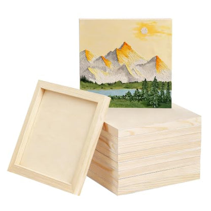 10 Pack 4x4 Inch Unfinished Wood Panel Boards for DIY Painting Art Crafts - size: 4"×4" 10 Pack