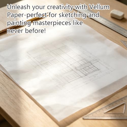 LANIAKEA 200 Sheets Translucent Vellum Paper 11x17 Vellum Tracing Paper Printable Transparent Printer Sheets for Invitations, Sketching & Drawing, Gift Box Liners - size: 11x17inch-200Sheets