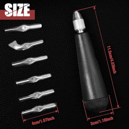 Linoleum Cutter Kit Assortment Craft Linoleum Cutter Kit Linocut Carving Tools Rubber Block Stamp Carving Block Stamp Making Includes Plastic Storage Handle and 5 Blades