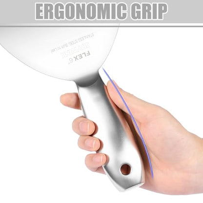 Putty Knife Set, 4Pcs 2",3",4",6" One Piece Putty Knives for Spackling | Drywall, Paint, and Wallpaper Removal, Premium Polished All-Metal Stainless Steel Putty Knife for Smooth Finish - size: 2"3"4"6"