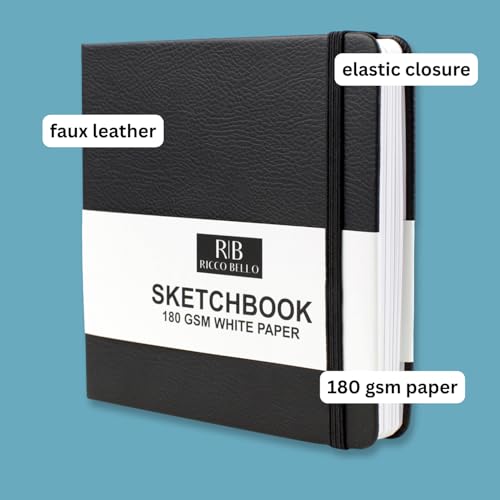 Ricco Bello 5.5" Sketchbook | 180 GSM Paper, For Drawing & Journaling