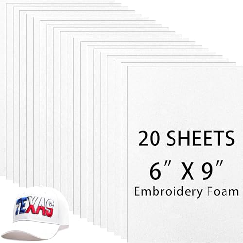 Innconee 20 Pcs 3mm Embroidery Foam EVA Foam Sheets for 3D Embroidery Arts and Crafts, DIY Projects, Hand Sewing, Quilting, Hats, Cosplay Costumes, Pillows(White,6 x 9 Inch) - color: White, size: 6 x 9 Inch