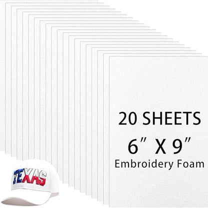 Innconee 20 Pcs 3mm Embroidery Foam EVA Foam Sheets for 3D Embroidery Arts and Crafts, DIY Projects, Hand Sewing, Quilting, Hats, Cosplay Costumes, Pillows(White,6 x 9 Inch) - color: White, size: 6 x 9 Inch