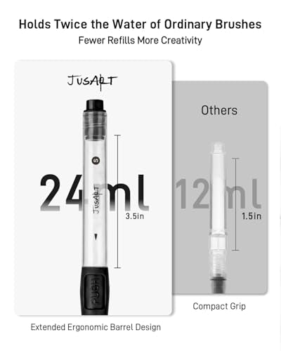 JusArt Water Brush Pens 12-Pack Leak-Proof Refillable Watercolor Pens - color: 12 Pcs Black