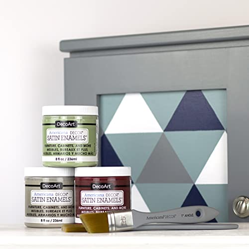 DecoArt Satin Enamels Acrylic Paint, 8 fl. oz Jar, Dark Denim (Pack of 1) - color: Dark Denim