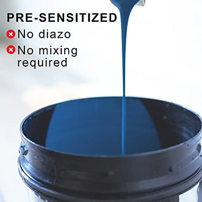 Ecotex® Tex-Blue Pre-Sensitized Screen Printing Emulsion, Photo Emulsion,Gl | Premixed And Pre-Sensitized Photo Emulsion - No Diazo Needed, Compatible With Plastisol And UV Ink, 12 Month Shelf Life - Gl - size: Gallon - 128 oz.