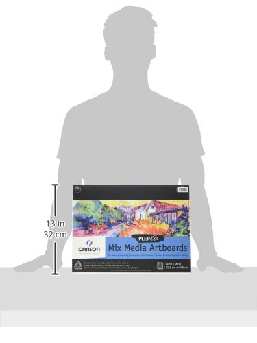 Canson Plein Air Mix Media Art Board Pad, 12” x 16”, Fold-over Cover, 10 Boards (400061732), White - size: 12" x 16"