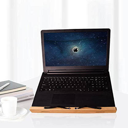 wishacc Book Stand XL-Large Size 15.4" x 11.0" Main Board-Adjustable Foldable Book Holder with Page Holder Clips - Holds Cookbooks, Receipe Books, Textbooks, Tablets, Laptops, Music Books, Documents - size: 15.4 x 11 inches