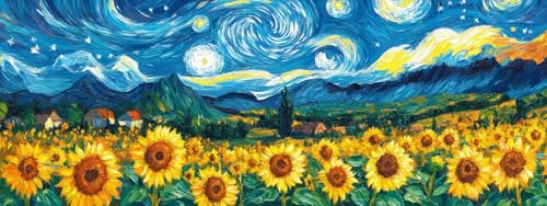 Bimkole Large Diamond Art Kits for Adults Sunflower, Full Drill 5D DIY Rhinestone Embroidery Set Paint with Diamonds Landscapes by Number Kits Cross Stitch Home Wall Craft Decoration 31.5x11.81 Inch - color: Big-Sunflower