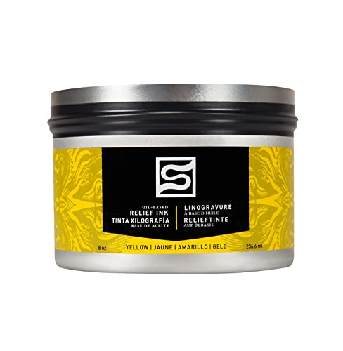 Speedball Oil Relief Ink, 8-Ounce, Yellow for Block Printing - color: Yellow
