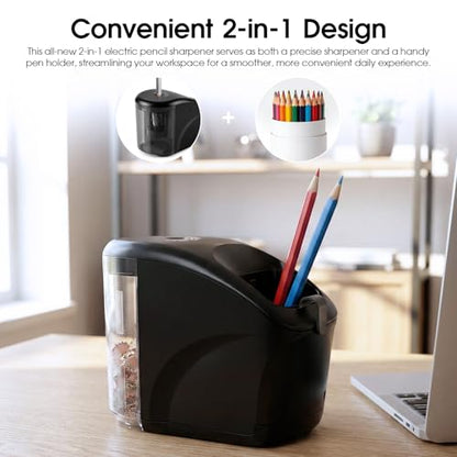 Electric Pencil Sharpener,Mini Automatic Pencil Sharpener.Suitable for No. 2/Colored Pencils (6-8 mm),Applicable to School/Classroom/Office/Home