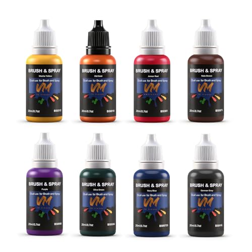 VM Model Paint,20ml Wargame Color Miniature Paint for Miniatures, Models - color: Game Color Set 8 Bottles