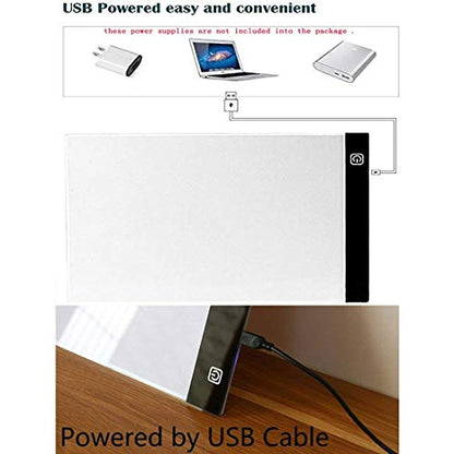 A4 Ultra-Thin Portable LED Light Box Tracer USB Power LED Artcraft Tracing Light Pad Light Box for Artists,Drawing, Sketching, Animation