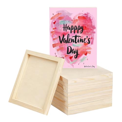 8 Pack 6x8 Inch Unfinished Square Wood Panels for DIY Painting Crafts | Blank Wood Canvas Frames for Oil Paint Pouring & Valentine Halloween Xmas Decor - size: 6"×8" 8 Pack