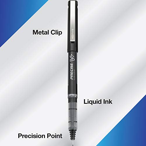 PILOT, Precise V7, Fine Point 0.7 mm, Black Ink Pens, Pack of 4 - size: 4 Count (Pack of 1), style: V7 Stick