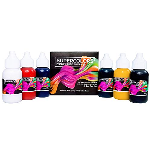 Superclear Super Colors Epoxy Pigment Vibrant Red 1 oz, Resin Dye | Highly concentrated liquid dye for epoxy, resin art & casting. Pairs with mica powder, a little goes far - color: Vibrant Red, size: 1 oz