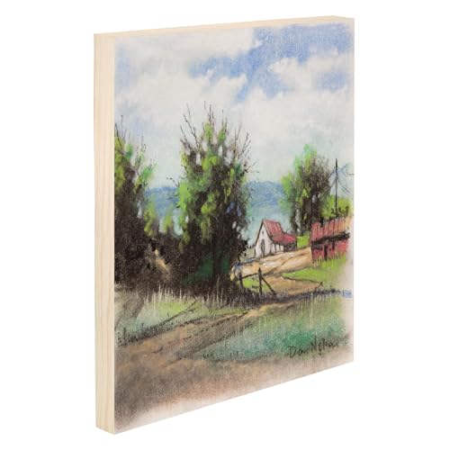 Da Vinci Pro Medium Textured Gesso Panel - 4x6-12 Pack - 2" Depth Wood Panels for Painting - Accepts Mediums Like Canvas - for Oils, Acrylics, Mixed Media, Pastels & Drawing Sticks - size: 4x6", style: 7/8" Depth