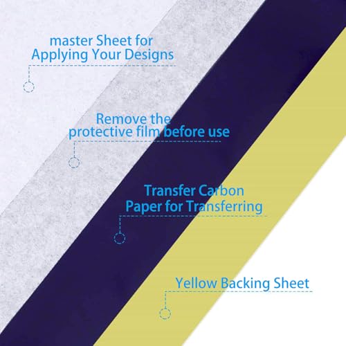 Tattoo Transfer Paper,100 Sheets Premium Tattoo Stencil Paper for Tattooing，4 Layers 8.5" X 16.5"