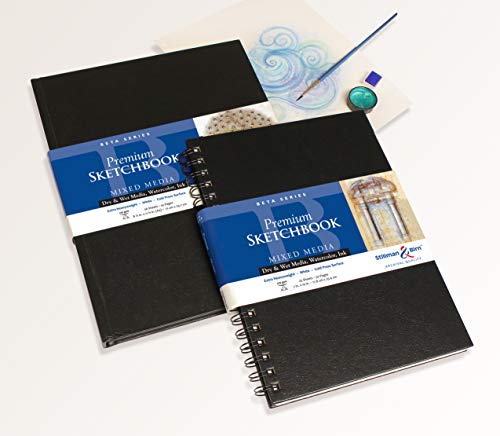 Stillman & Birn Beta Series Wirebound Sketchbook, 7" x 7", 270 gsm (Extra Heavyweight), White Paper, Cold Press Surface - size: 7" x 7" 270 gsm (Extra Heavyweight)