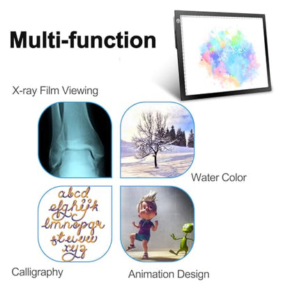 Rechargeable Drawing Board, Light Box Trace Pad Copy Table for Kids Gifts - color: BLACK, size: 10" x 15"