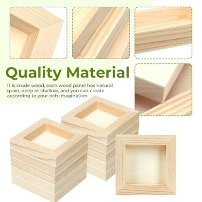FSWCCK 15 Pack 4 x 4 inch Wood Panel Boards, Unfinished Wood Canvas Panels for Crafts, Painting Canvas, DIY Art Projects, Pouring, Arts Use with Oils, Acrylics - size: 4"X 4" 15 Pack
