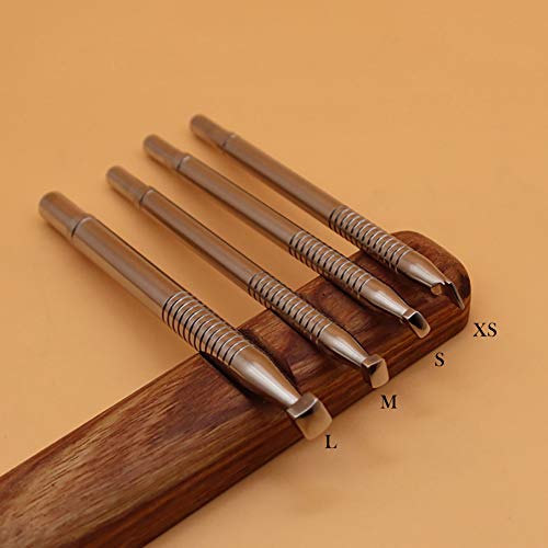Leather Stamping Tool 304 Stainless Steel Professional Stamp Tools Leather Edge Punch Carving DIY LeatherCrafts (L, 1pc) - size: L, 1pc