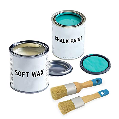 MAXMAN Chalk Paint Brush Set, Small Wax & Stencil Brushes, Professional Natural Bristle Brushes for All Furniture Paints, No Shedding - size: 2PCS-Small