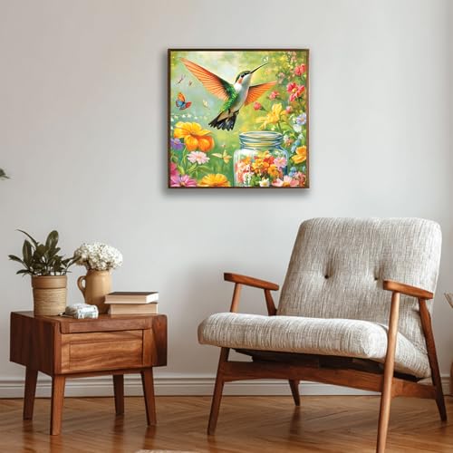 Reivworl Framed Hummingbird Paint by Numbers Kit for Adults Beginner 10×10 inch - color: 23-Hummingbird