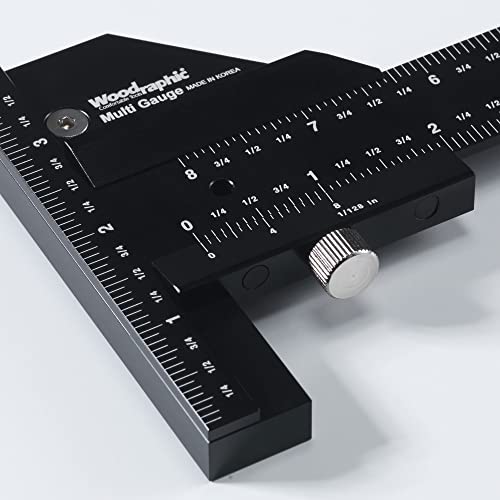 Scriber Gauge 14 Inch – Long Measuring Tool, Marking Ruler, Layout Square, Thickness Gauge, CNC Aluminum Tool for Woodworking, Joinery, Framing, Furniture, Cabinet (New Version) - size: 14 Inch