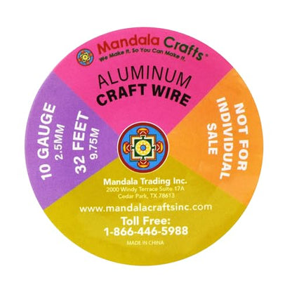 Mandala Crafts 10 Gauge Rose Gold Tone Combo Anodized Aluminum Craft Wire - color: Rose Gold Tone Combo, size: 10 Gauge 20X6 Feet
