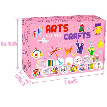 VLUSSO DIY Arts and Crafts Supplies Kit Materials Set for Kids and Toddlers | 2000 craft supplies, fine motor skills,parent-child interactive,gift for girls boys 4-12, homeschool use,educational toy,pink - size: 2000pcs-2