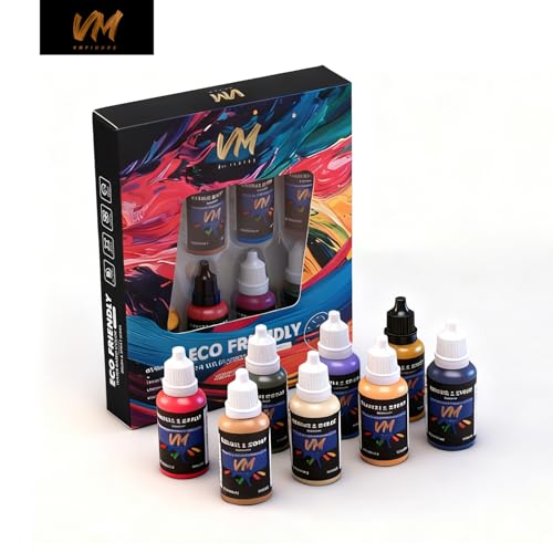 VM Model Paint,20ml Basic Color Acrylic Paint for Miniatures, Models,Crafts - color: Basic Color Set 8 Bottles