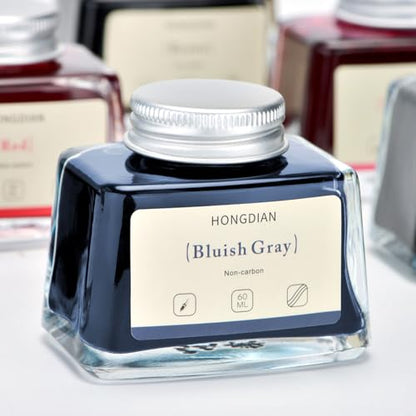 Hongdian Fountain Pen Bottled Ink Bluish Gray, 60ml Fountain Pen Bottled Ink, Non Carbon - color: Bluish Gray