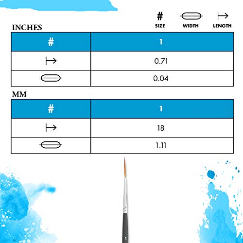 Princeton Aqua Elite Liner Brush, Synthetic, Short Handle, Size 1, 1 Count - size: Size 1